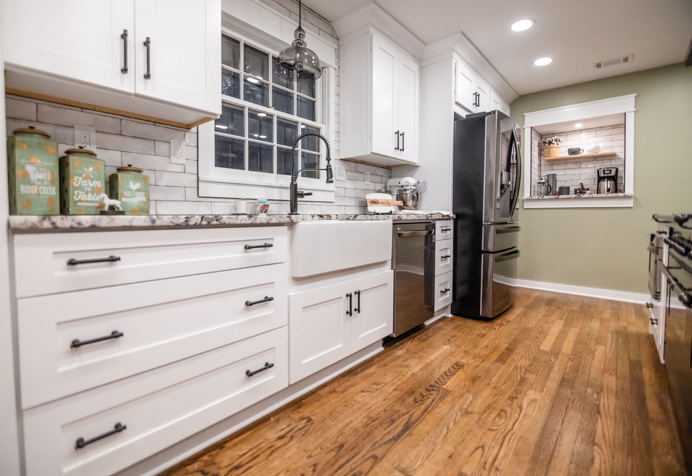 Acworth kitchen remodel — vintage-style canisters and backsplash