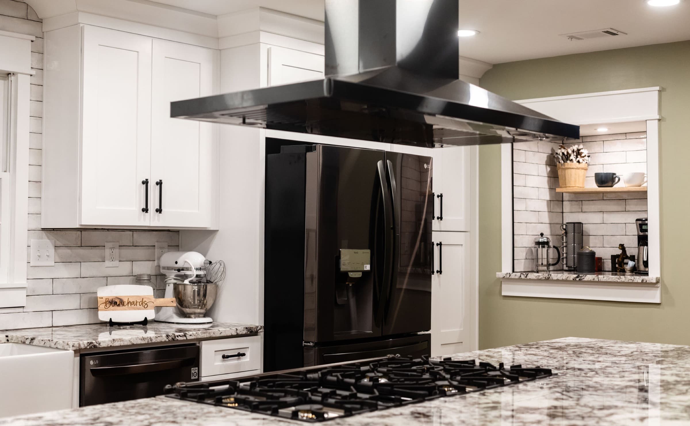 Acworth kitchen remodel — pass-through to dining area