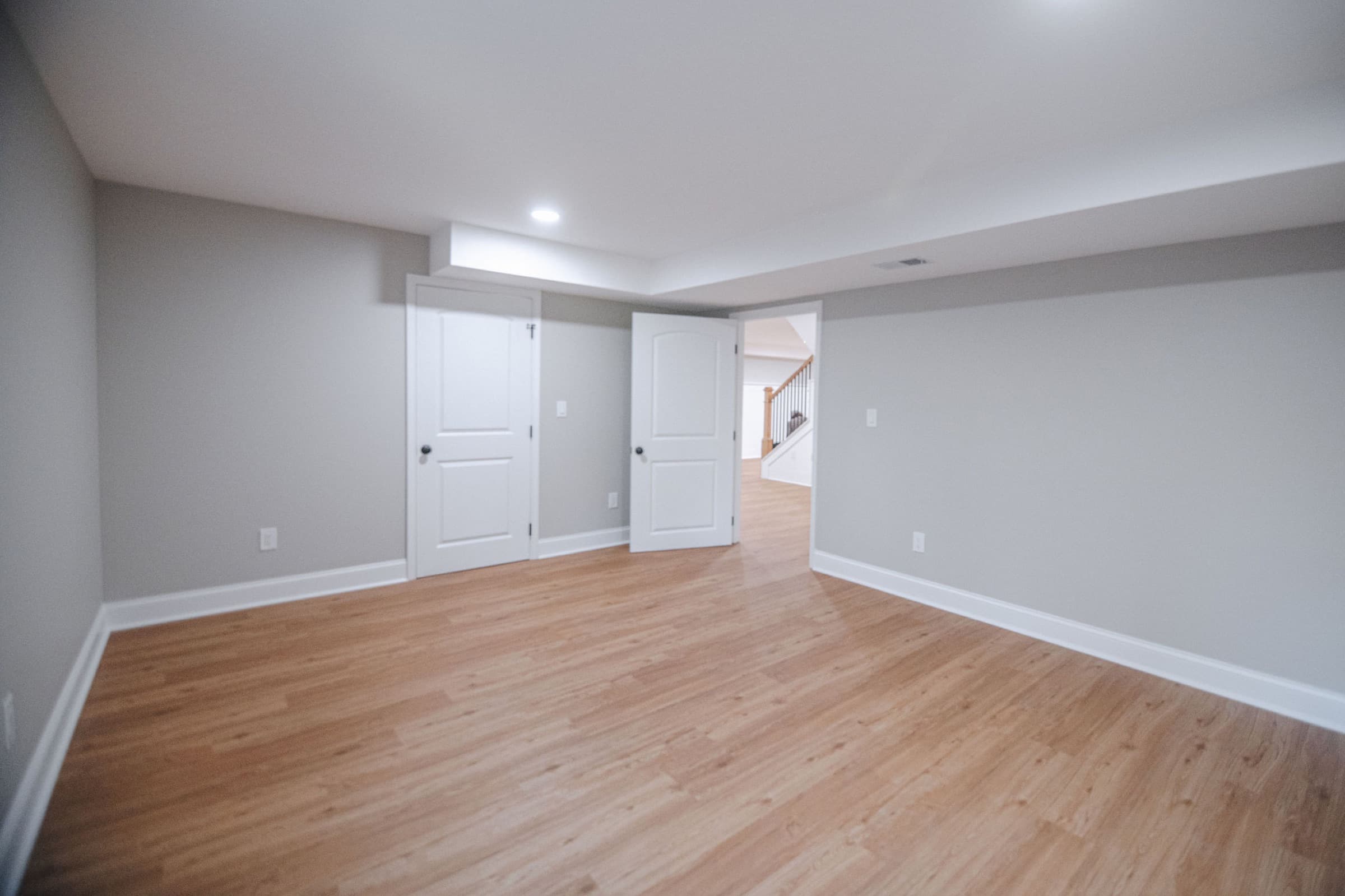 Ball Ground basement remodel — finished bedroom with closet