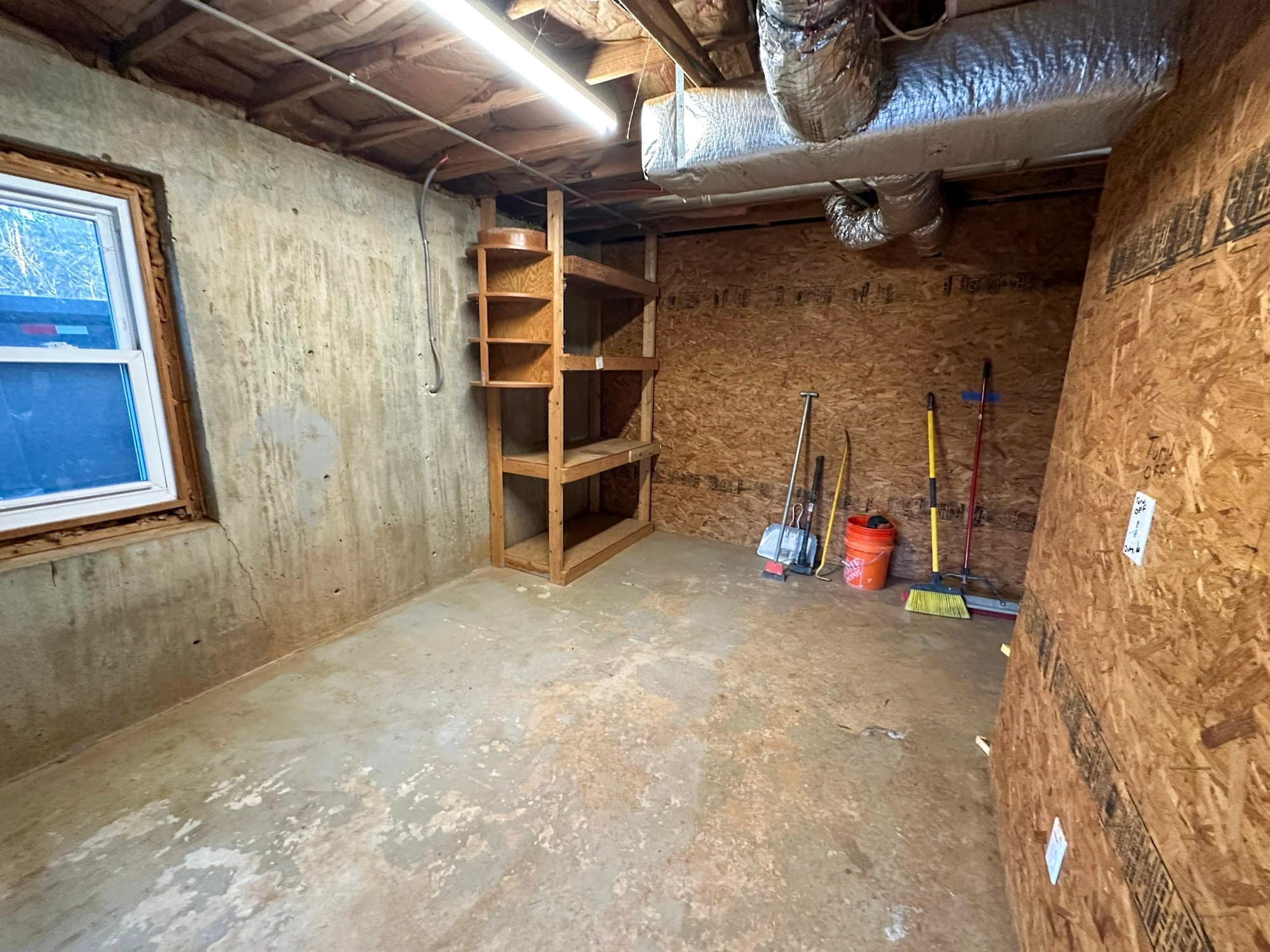 Ball Ground basement before renovation — unfinished storage space