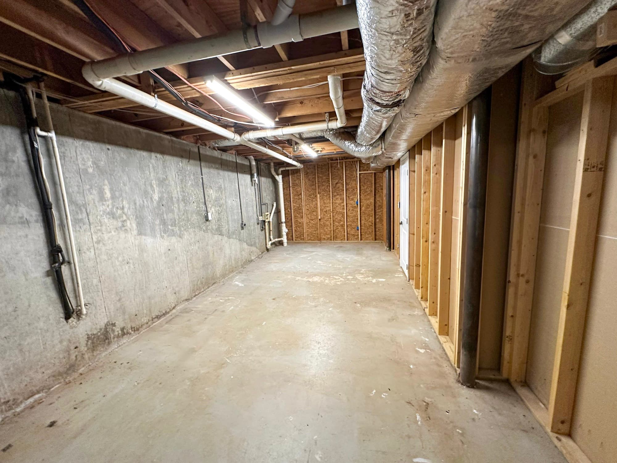 Ball Ground basement before renovation — unfinished space