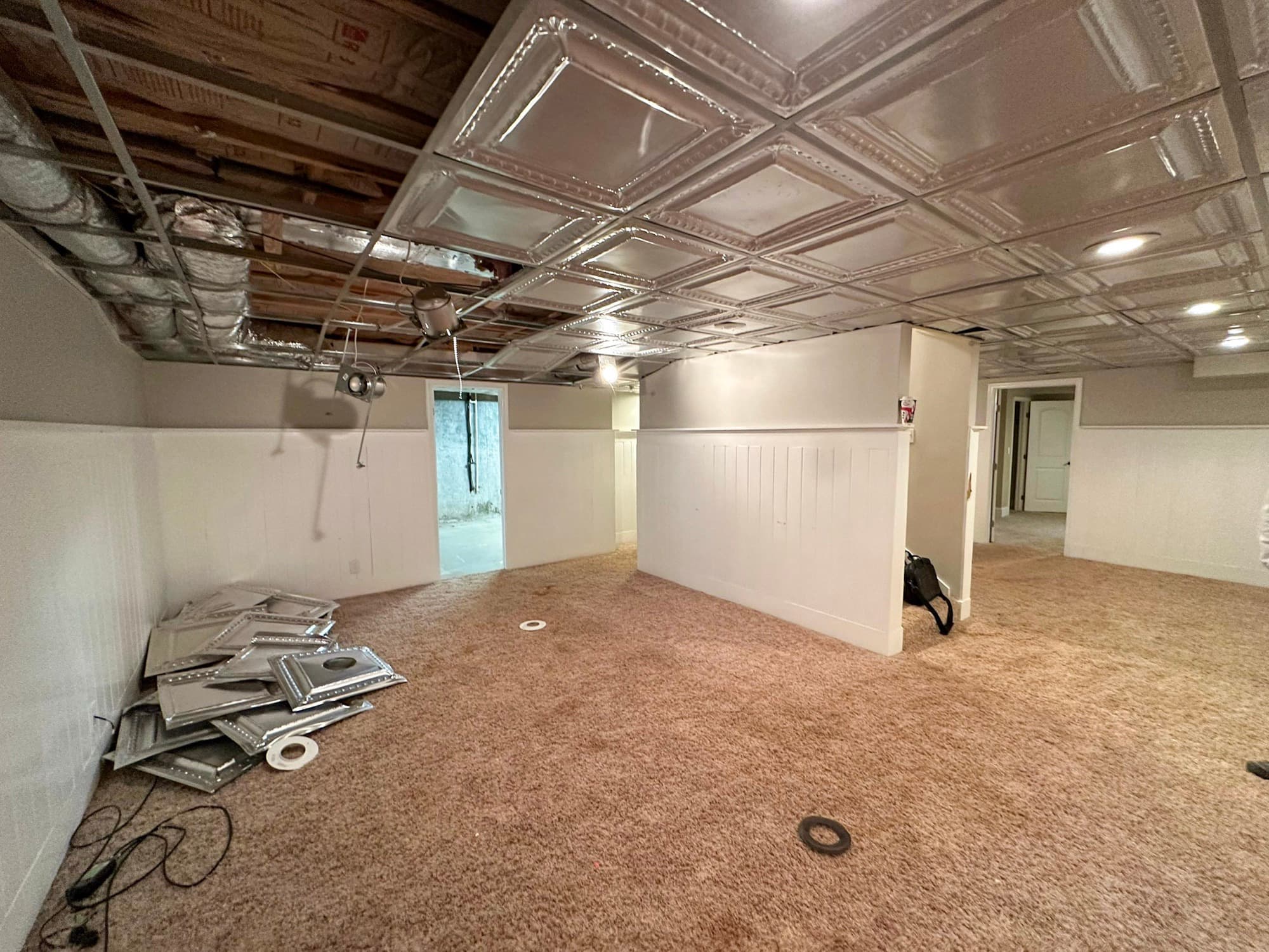 Ball Ground basement before renovation — demolition in progress