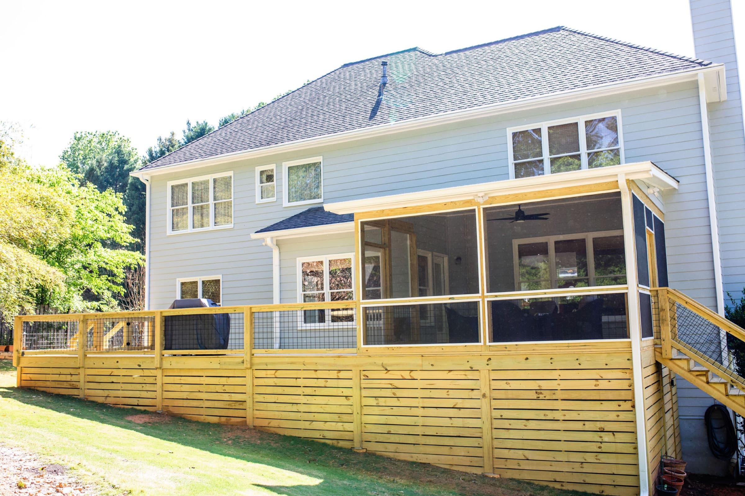 Bridgemill screened porch and deck — finished exterior