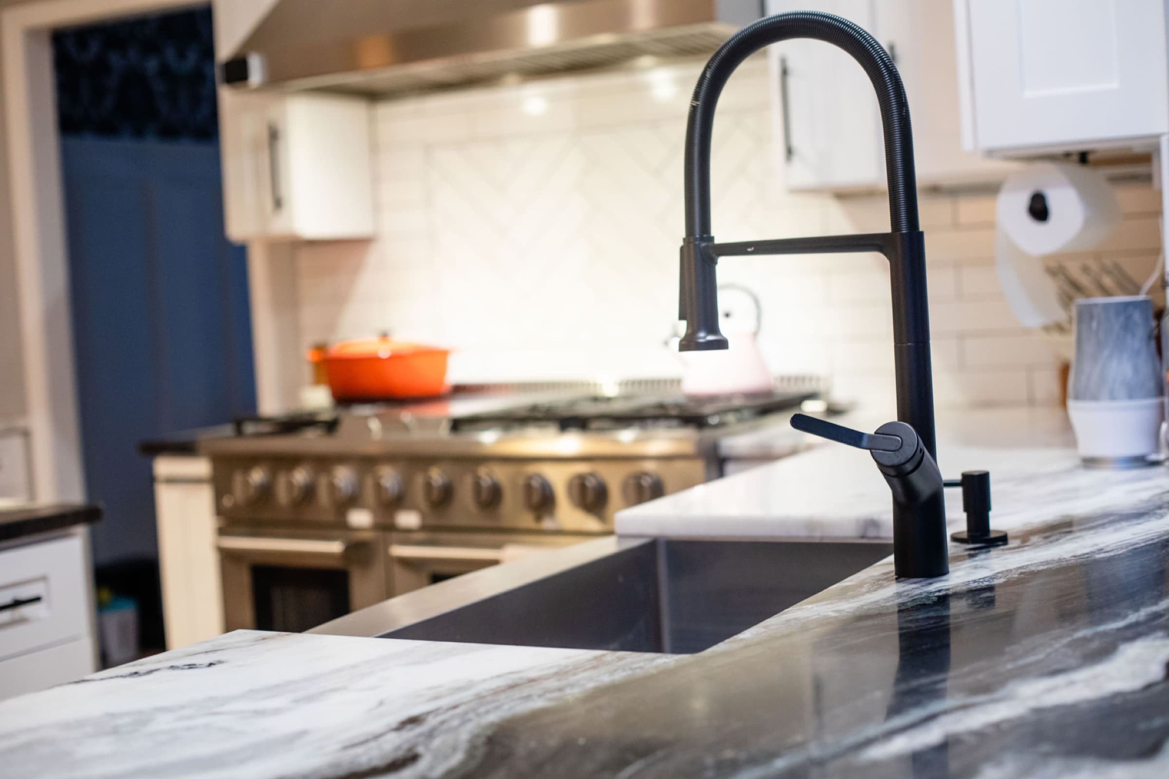 Canton kitchen remodel — cabinetry and subway tile backsplash
