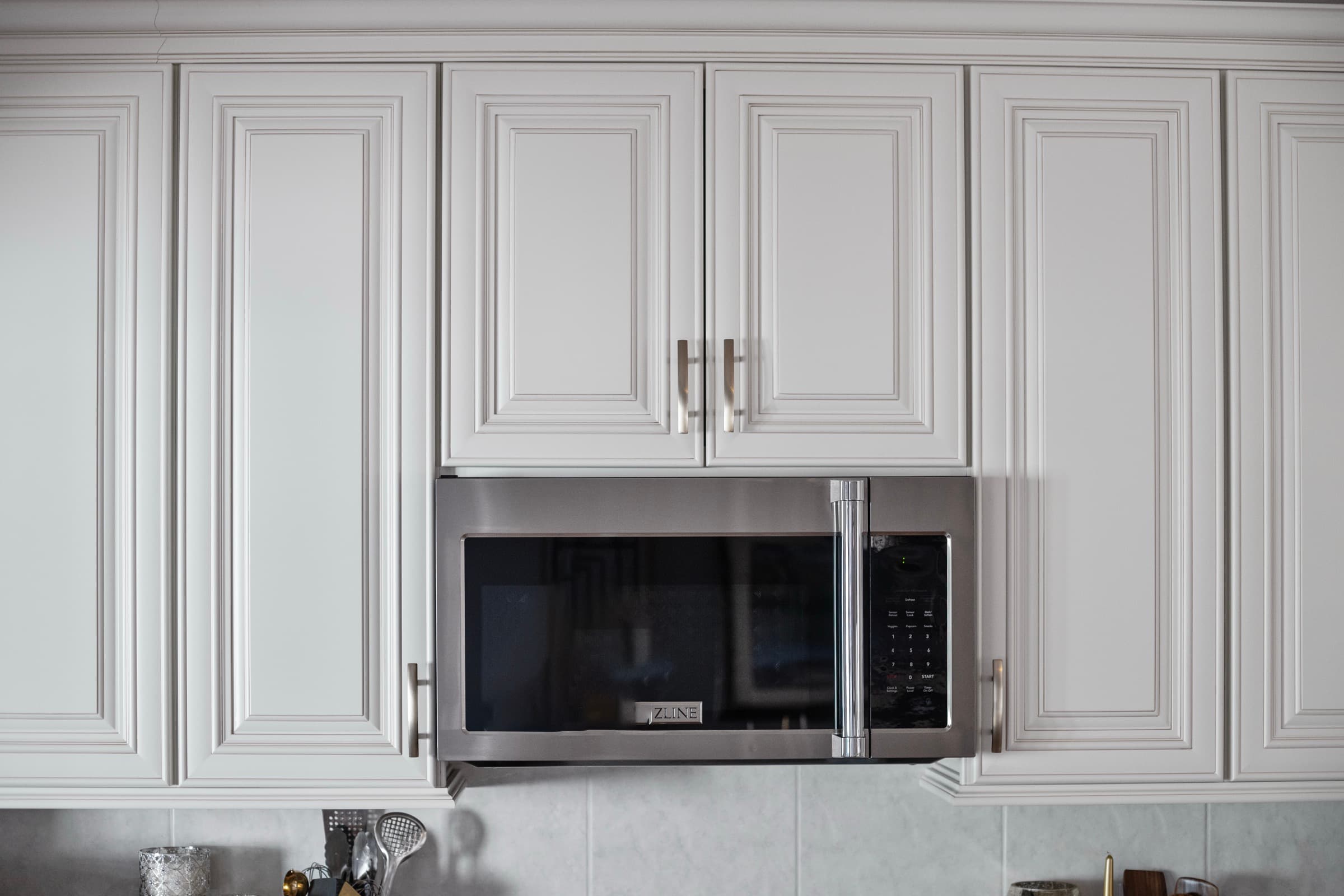 Galts Ferry kitchen remodel — microwave and cabinetry detail