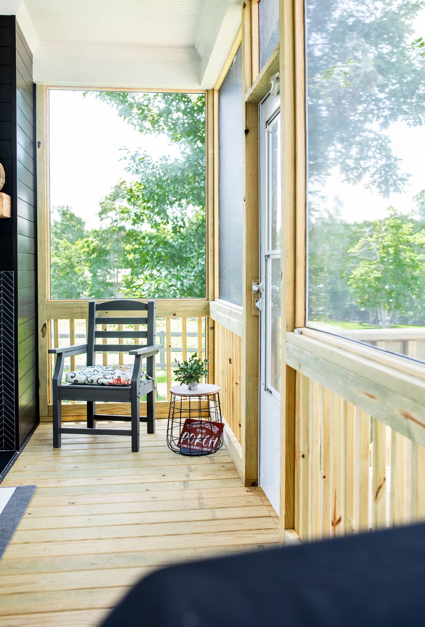 Mt. Carmel Church Ln screened porch — screened corner and entry door